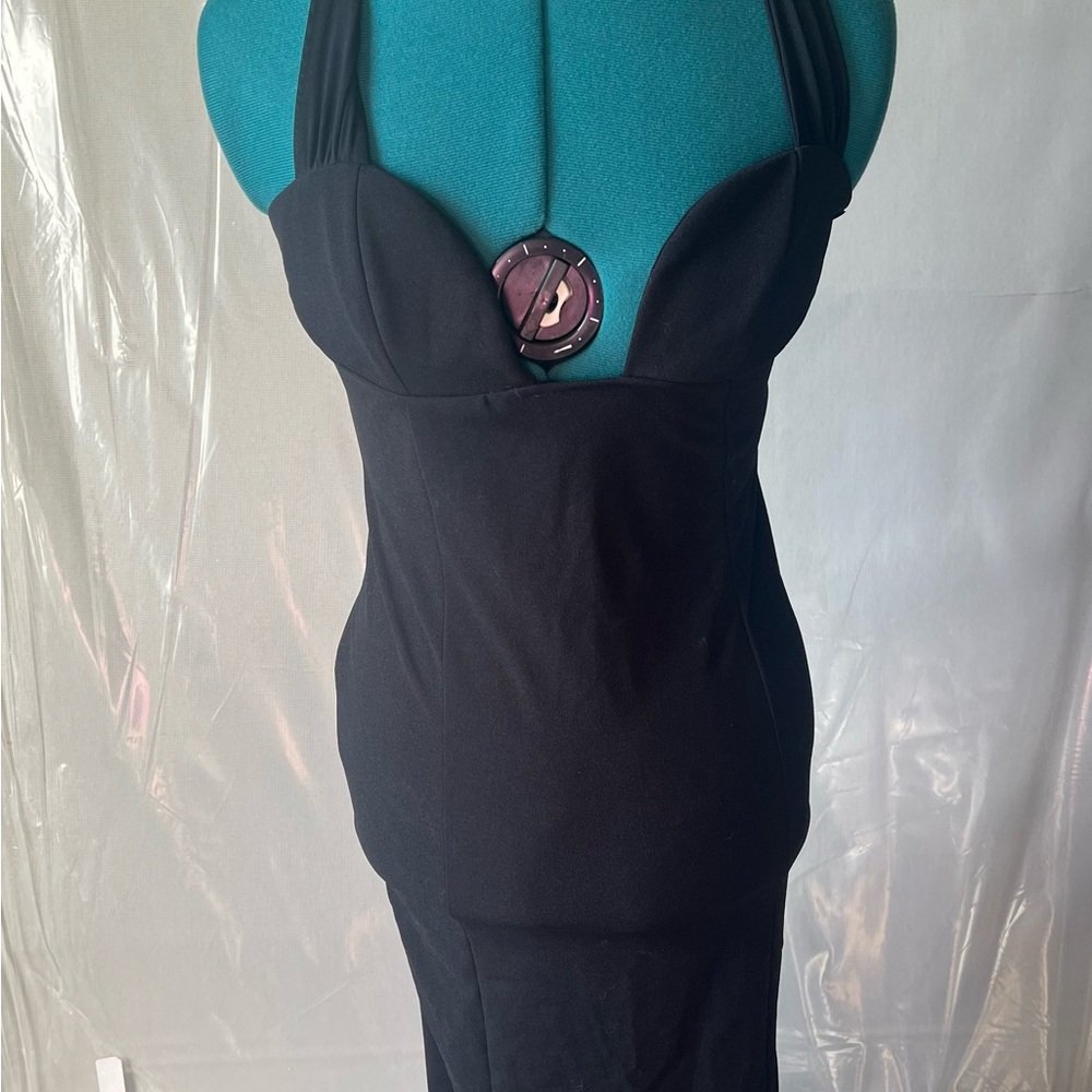 Elegant Black Halter Dress